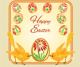 Birds and easter eggs vector