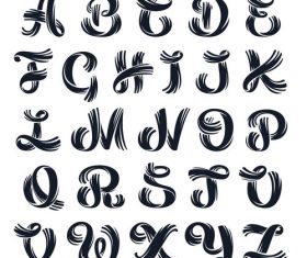 Black alphabet decoration design vector