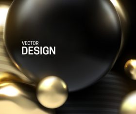 Black and golden sphere abstract background vector