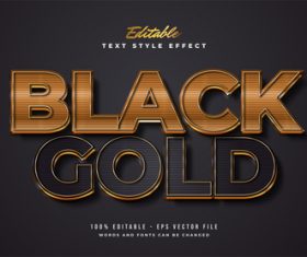 Black gold editable font vector