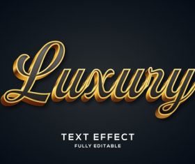 Black gold font 3d editable text style effect vector