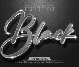 Black text effect editable vector