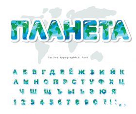 Blue and green alphabet editable font effect vector