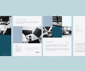 Blue business annual report template vectors set