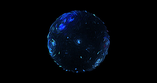 Blue sphere post-Impressionist abstract background vector