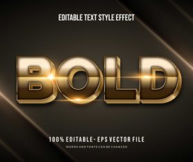 Bold editable text effect vector