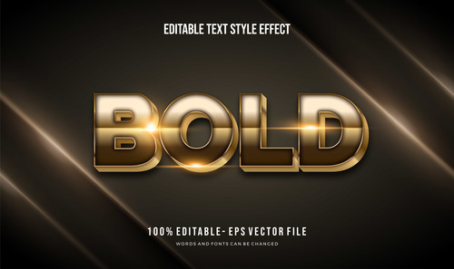 Bold editable text effect vector