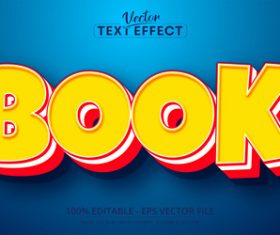 Book font 3d editable text style effect vector