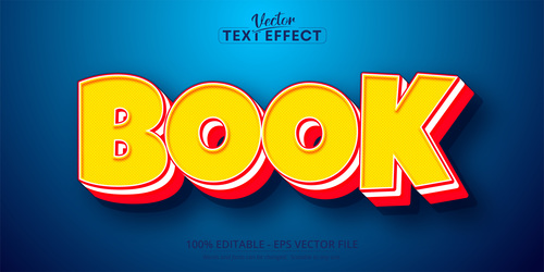 Book font 3d editable text style effect vector