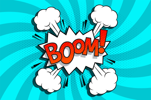Boom comic style zoom pattern vector