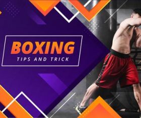Boxing tips and trick youtube template vector