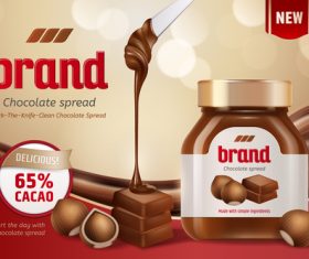 Brand chocolate spread promotional flyer vector