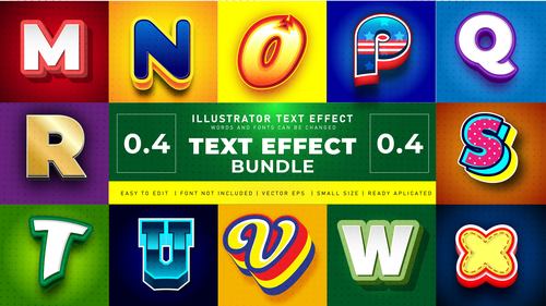 Bundle text effect vector