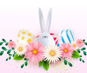 Bunny egg easter background vector