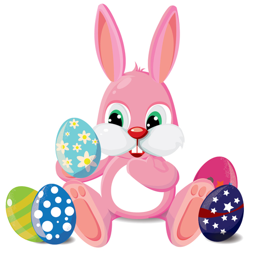 Bunny holding an egg background vector
