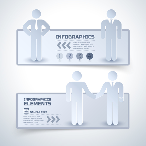Business cooperation paper cut infographic banner vector