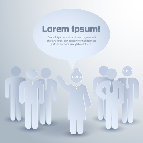 Business team composition with group of people vector