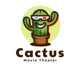 Cactus logo mascot design vector