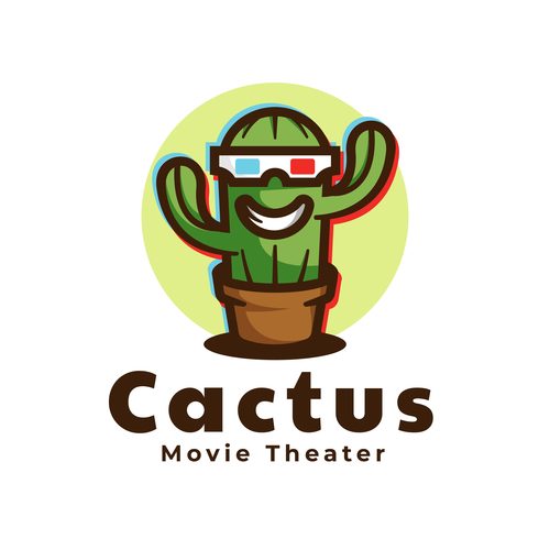Cactus logo mascot design vector