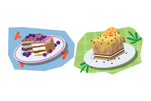 Cake cartoon illustration vector