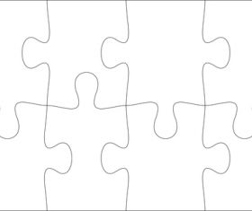 Cardboard puzzle templates vector