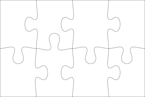 Cardboard puzzle templates vector