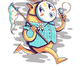 Cartoon t-shirt design element vector