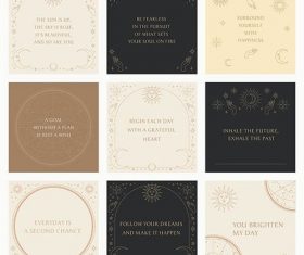 Celestial art vector editable template set