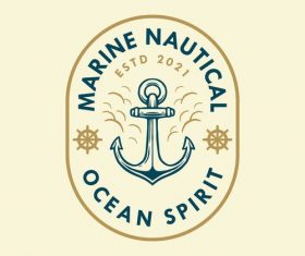 Chic nautical badge logo design vector