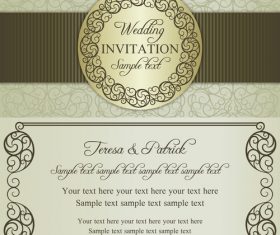 Chic wedding vector invitation card
