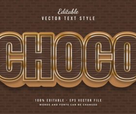 Choco text effect editable vector