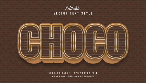Choco text effect editable vector