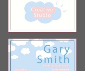 Clouds background business card design vector