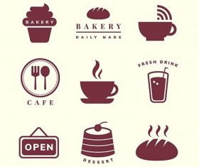 Coffee shop icon vector set