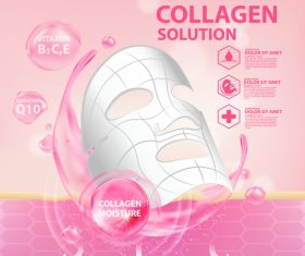 Collagen protein cosmetics vector