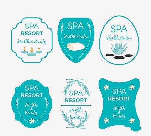 Collection of nice logos spa vector