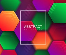 Colorful hexagon abstract background vector