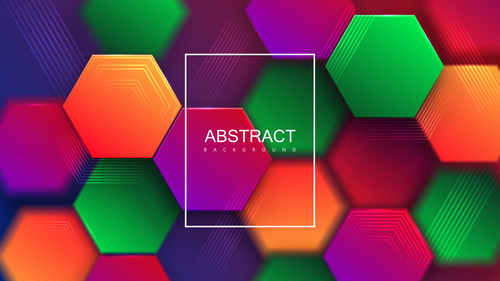 Colorful hexagon abstract background vector