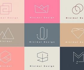 Colorful minimal design logo collection vectors