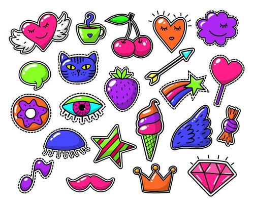 Comic drawing vector patches