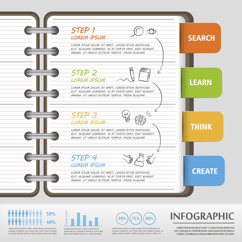 Concept infographic notepad vector