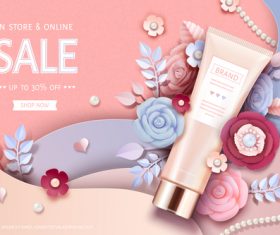 Cosmetics sale card vector