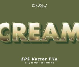 Cream font editable font vector