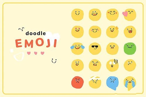Download Cute doodle emoticon vector pack journal sticker free download