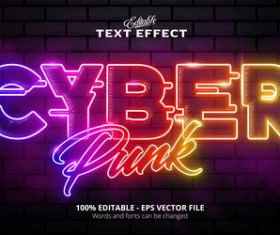 Cyber 3d effect text design vector