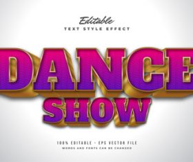 Dance show editable font vector