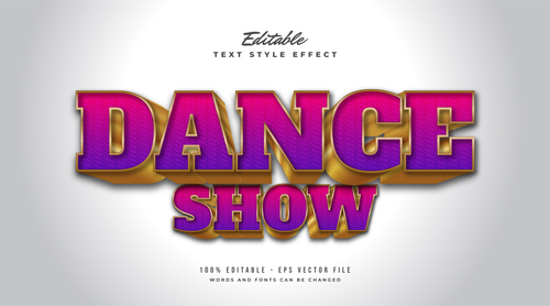 Dance show editable font vector