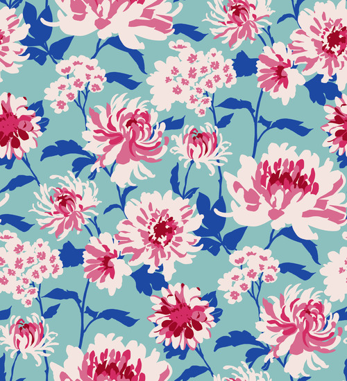 Decorative floral seamless pattern vector