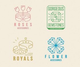 Design fashion accessories logo set vector