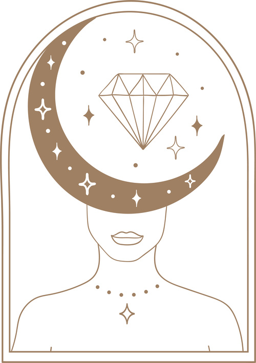 Diamond blog tarot spiritual elements vector